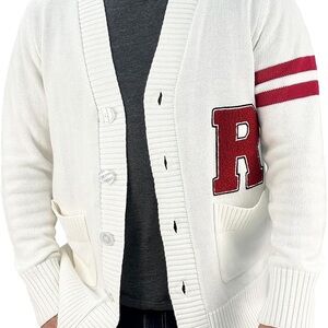1950s Letterman Vintage Unisex Cardigan Boyfriend Size Large Button Sweater